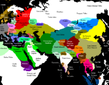 Map of Eurasia showing the different states