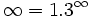 \ Infty = 1,3 ^ \ infty