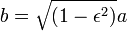 b = \ sqrt {(1- \ epsilon ^ 2)} un