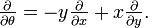 \ Tfrac {\ partial} {\ partial \ theta} = -y \ tfrac {\ partial} {\ x parcial} + x \ tfrac {\ partial} {\ y parcial}.